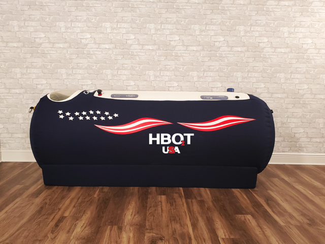HBOT USA Soft-Shell Portable Hyperbaric Oxygen Therapy Chamber With American Flag Design